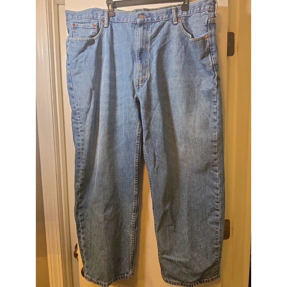 Levi's 550 Relaxed Fit Jeans Medium Blue Wash Denim Men's Size 46x30 Nice